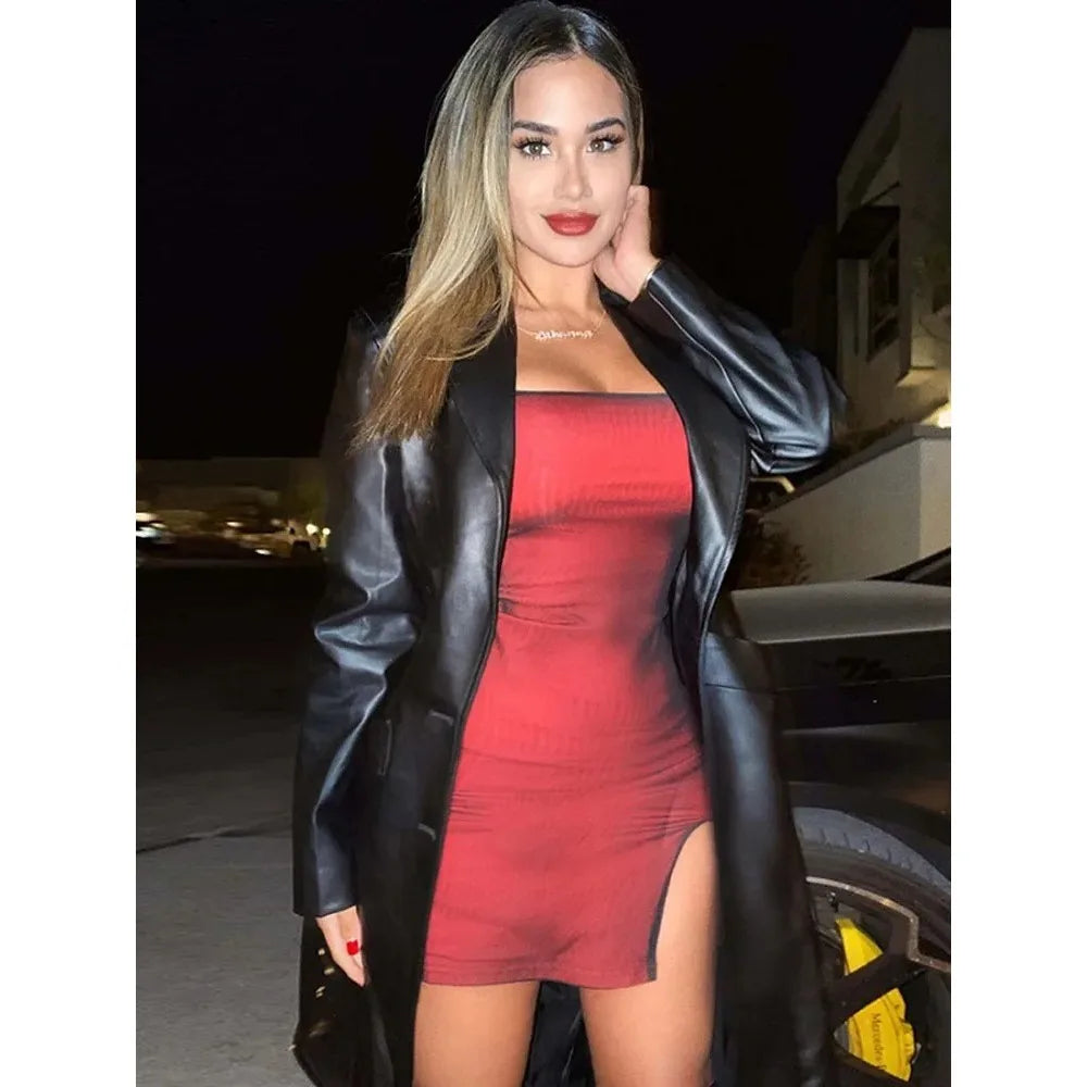 Mesh Double Layer Sexy Skinny Dress Women Sleeveless Party Bodycon 2023 Bandage Elastic Split Trend Clubwear Slim Outfit