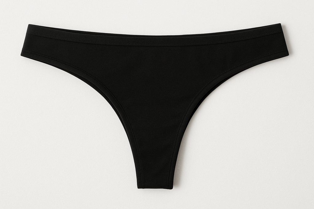 Women Black Thong panties with no lace